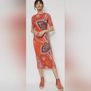 NWT~ Farm Rio X Anthropologie Giannina Knit Midi Dress